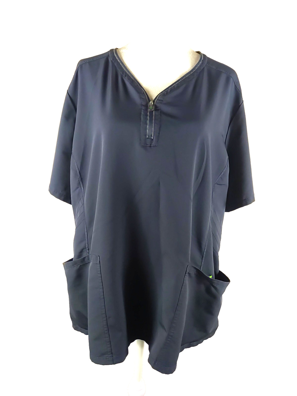 Healing Hands H H 360 Women's Scrub Top Size 3 X Large Gray Zip Polyester